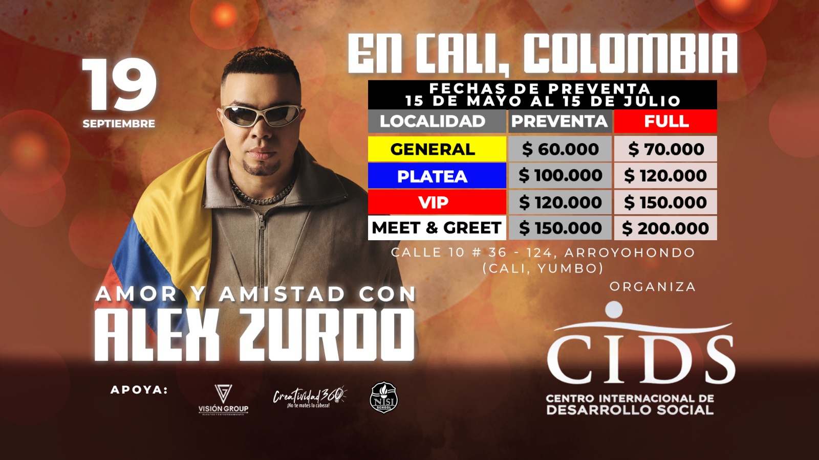 CONCIERTO ALEX ZURDO 19 DE SEPTIEMBRE 2026